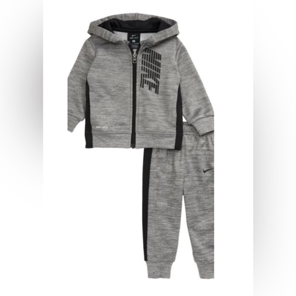 Nike Dri-FIT Zip Hoodie & Sweatpants Set in Smoke Gray - Picture 1 of 3